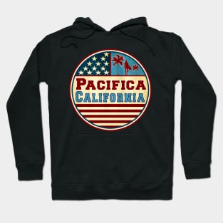 Pacifica California Ocean Surf Palms Surfer Surfing Hoodie